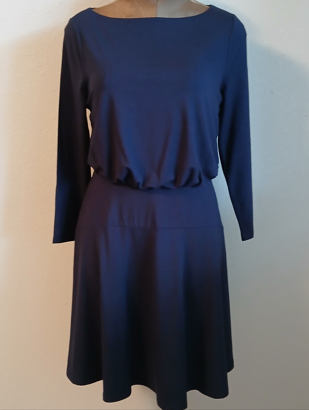 Boden Navy Long-Sleeve Boatneck Dress